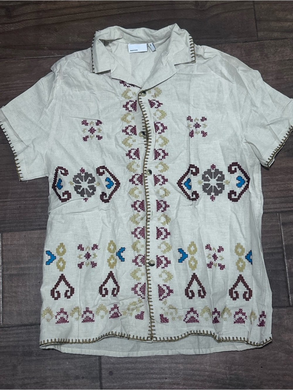 ASOS Tan Linen-Blend Shirt